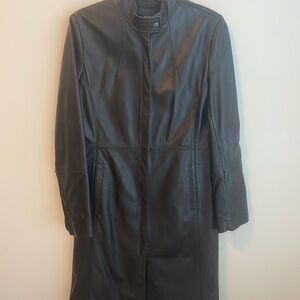 Jacob, Leather Coat, Size Medium, Black